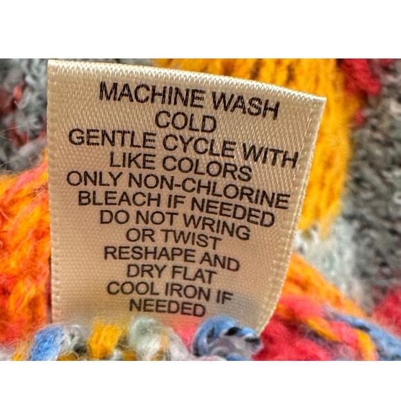 Sincerely Jules Cozy Boho Wool Blend Colorblock Multicolor Sweater Women Small - Picture 8 of 8